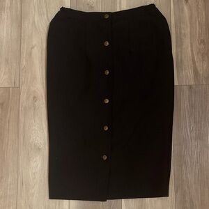 Elegant Black Button-Down Skirt